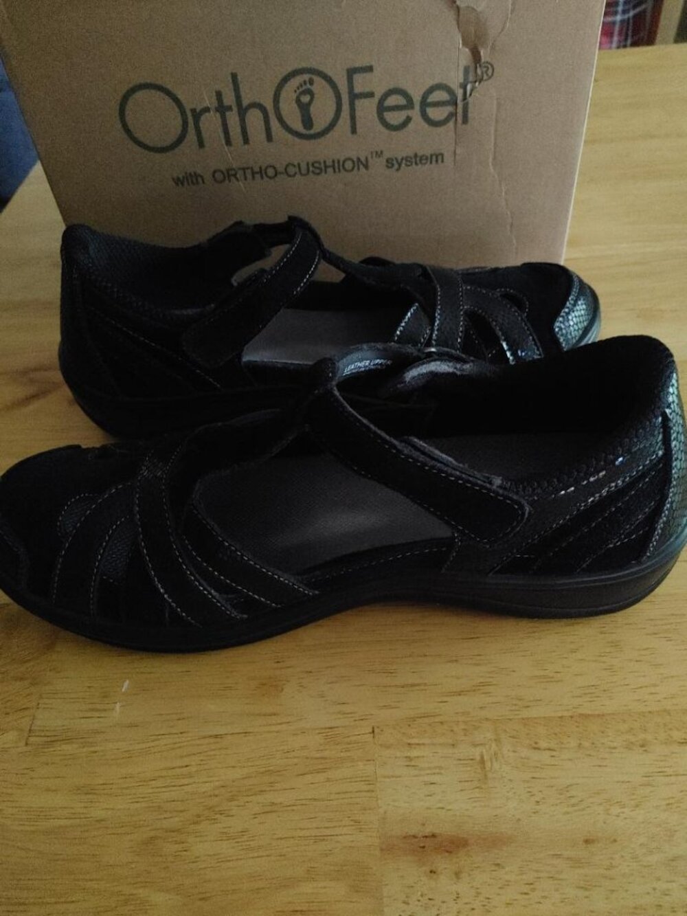 BNIB Orthofeet Juno Women's Model 862 Mary Jane Hook & Loop Shoes Size 10
